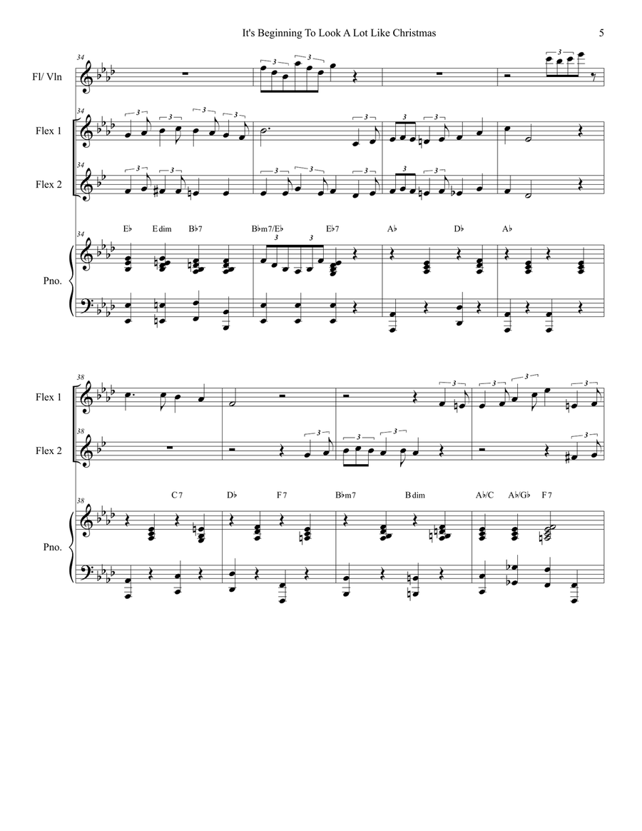 It's Beginning To Look Like Christmas Large Ensemble scores gallery preview page 5