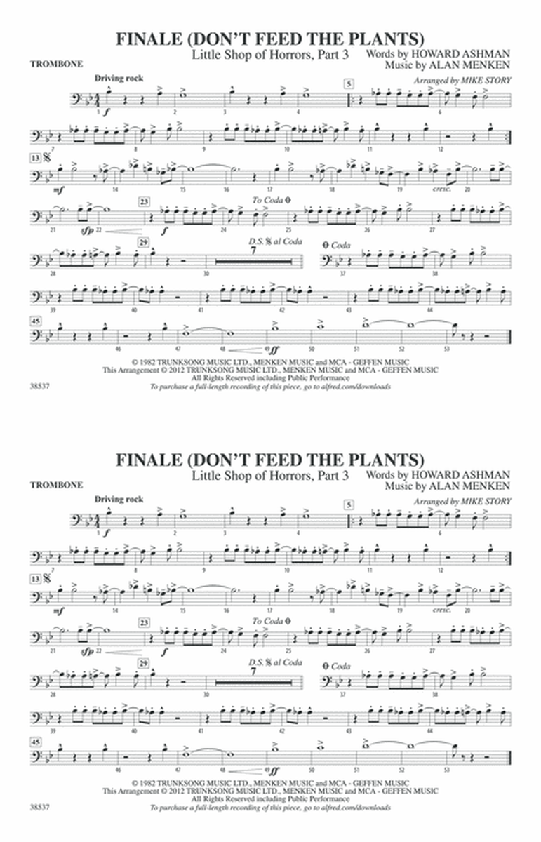 Finale (Don't Feed the Plants): 1st Trombone