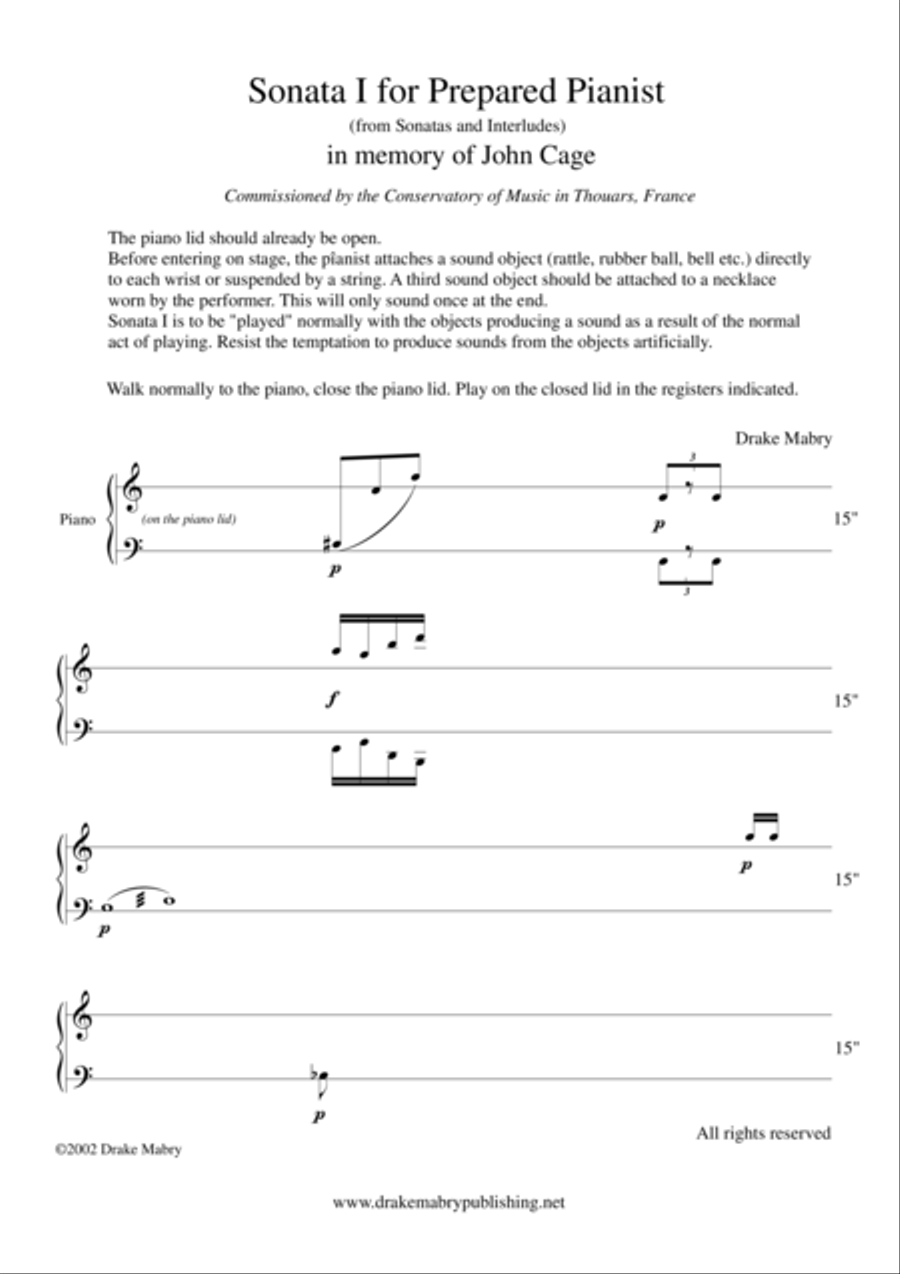 3 Sonatas and Interludes Easy Piano scores gallery preview page 1