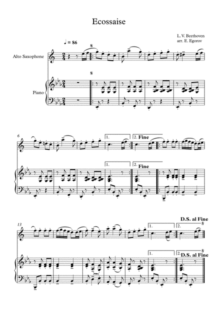 Ecossaise, Ludwig Van Beethoven, For Alto Saxophone & Piano image number null