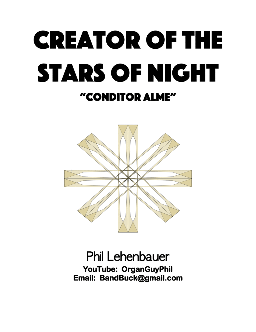 Creator of the Stars of Night (Conditor Alme) organ work, by Phil Lehenbauer Organ Solo scores gallery preview page 1