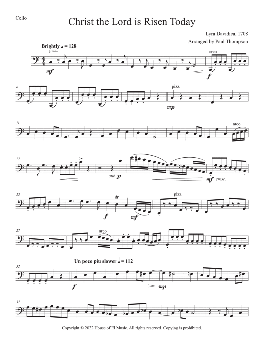 Christ the Lord is Risen Today String Quartet scores gallery preview page 1