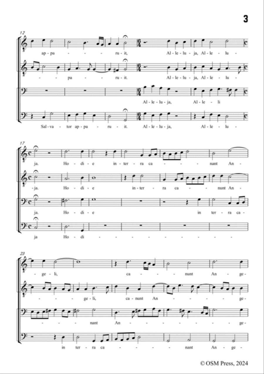 Palestrina-Hodie Christus natus est(Versions 1),in C Major Tenor Voice scores gallery preview page 3