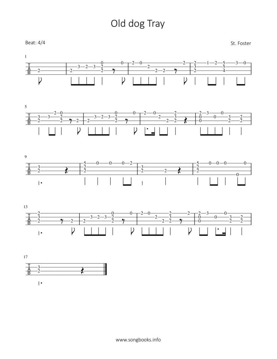 Old dog Tray Ukulele scores gallery preview page 1