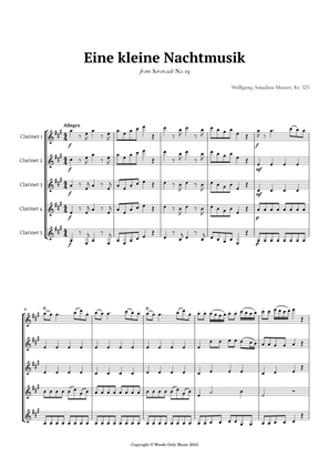 Book cover for Eine kleine Nachtmusik by Mozart for Clarinet Quintet