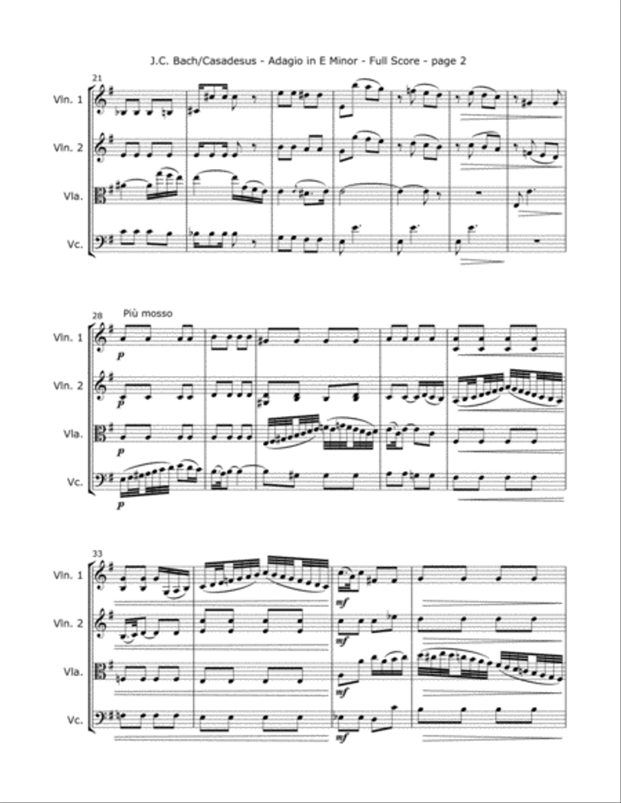 Casadesus, H. - Adagio in E Minor for String Quartet String Quartet scores gallery preview page 2