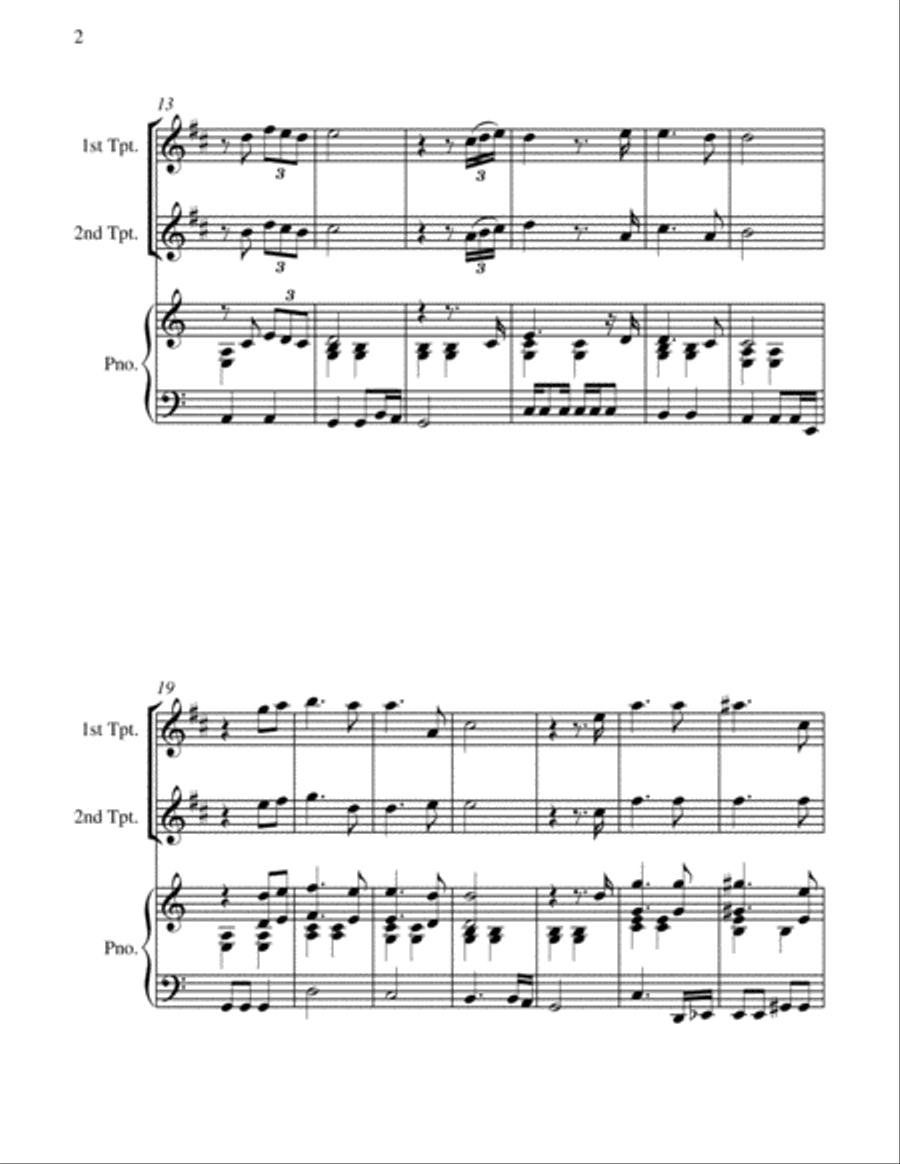 Christmas Time Trumpet Duet scores gallery preview page 6