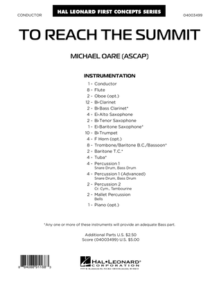 To Reach the Summit - Conductor Score (Full Score)