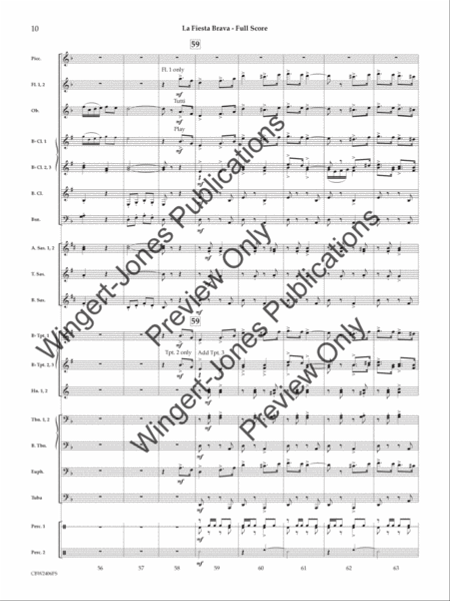 La Fiesta Brava La Fiesta Brava Concert Band scores gallery preview page 11