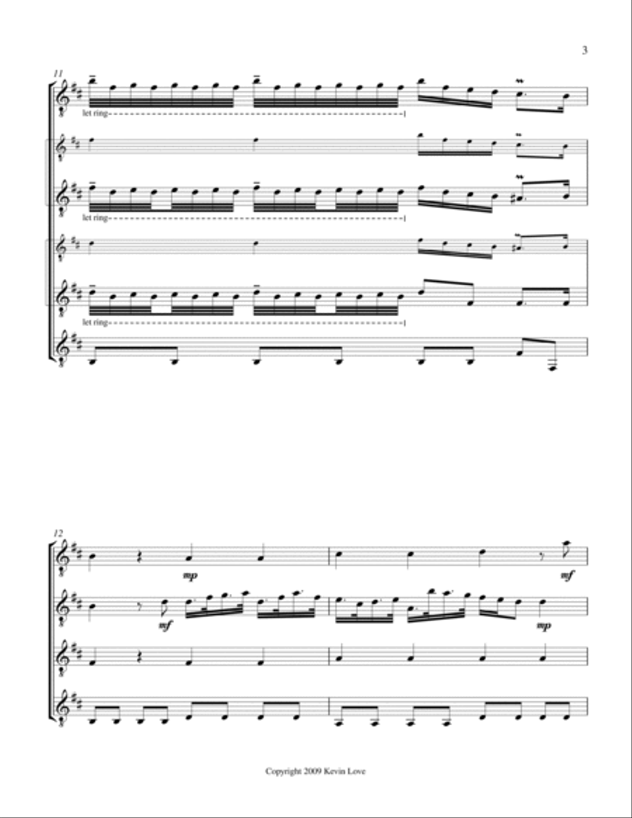 Concerto in D - ii - Largo (Guitar Quartet) - Score and Parts Concerto in D - ii - Largo (Guitar Quartet) - Score and Parts Guitar Ensemble scores gallery preview page 3