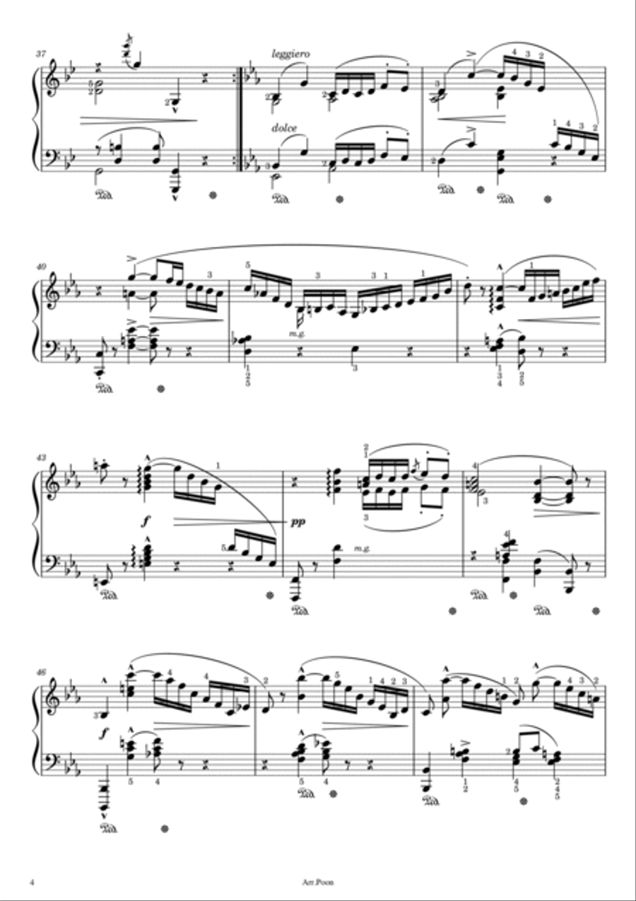 Chaminade - Arabesque - Op. 61 No.1 - In G Minor - Original With Fingered - For Piano Solo Piano Solo scores gallery preview page 4