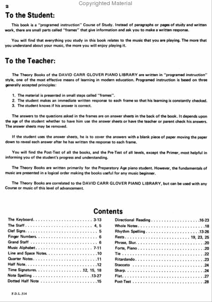 Piano Theory, Primer Piano Method scores gallery preview page 2