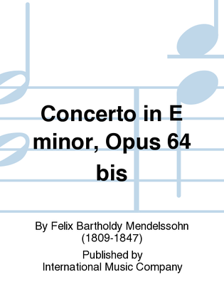 Book cover for Concerto In E Minor, Opus 64 Bis