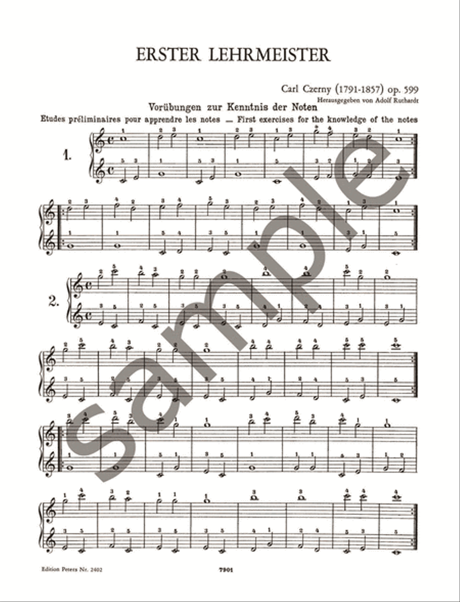 First Tutor Op. 599 for Piano Piano scores gallery preview page 7