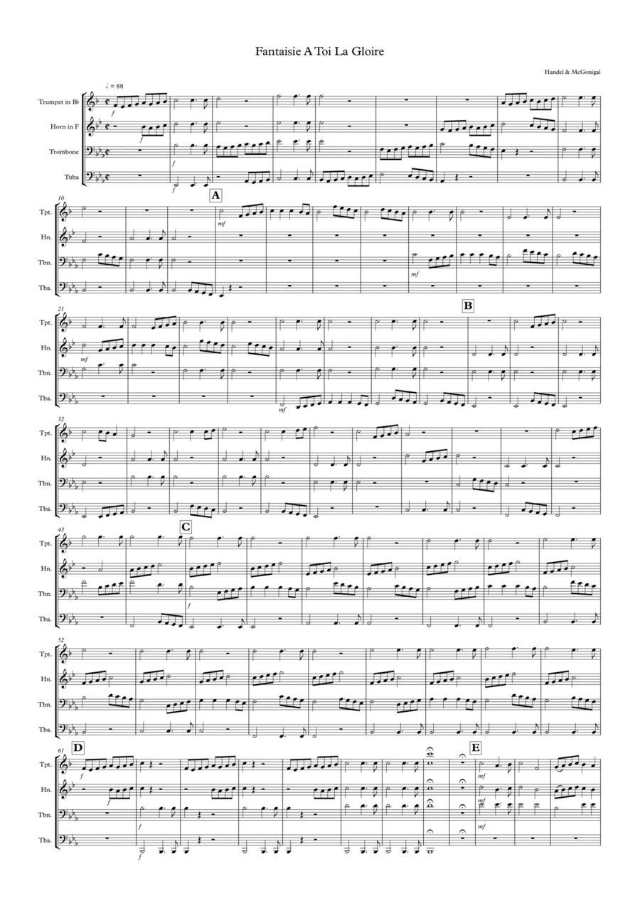 Hail The Conquering Hero Brass Quartet scores gallery preview page 1
