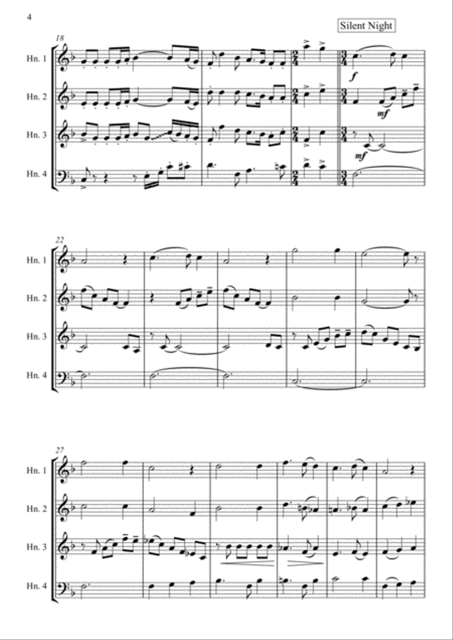 The Christmas Horn Spirit // French Horn Quartet French Horn Quartet scores gallery preview page 4