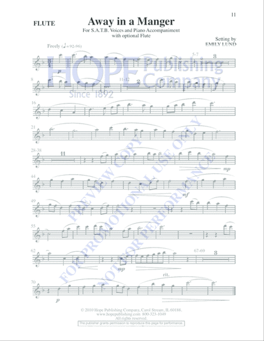 Away in a Manger 4-Part scores gallery preview page 11