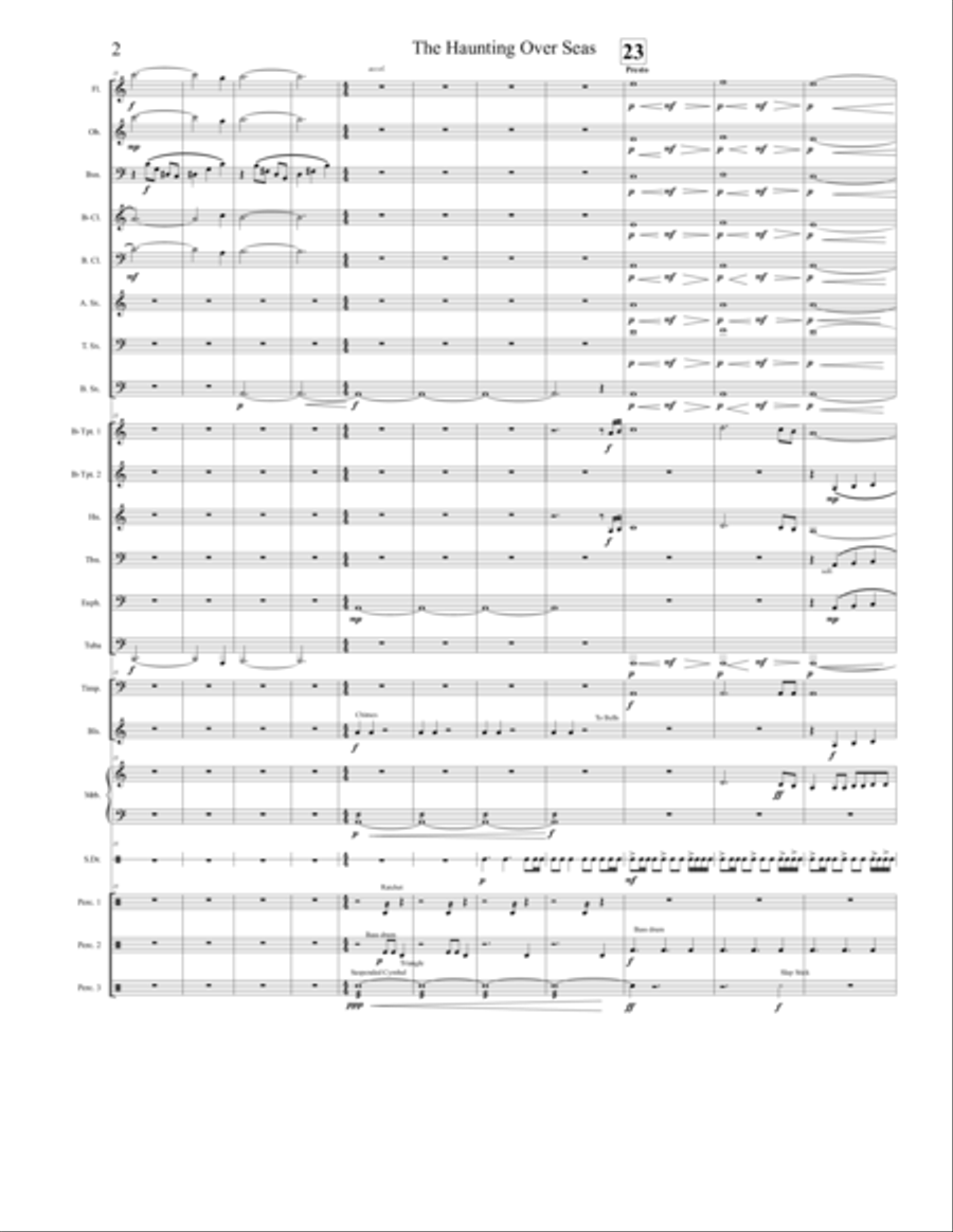 The Haunting Over Seas - Score Only Concert Band scores gallery preview page 2