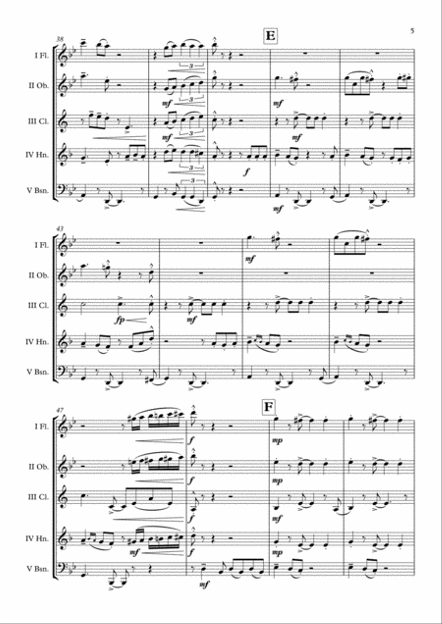 Sway (Quien Sera) Woodwind Quintet scores gallery preview page 6