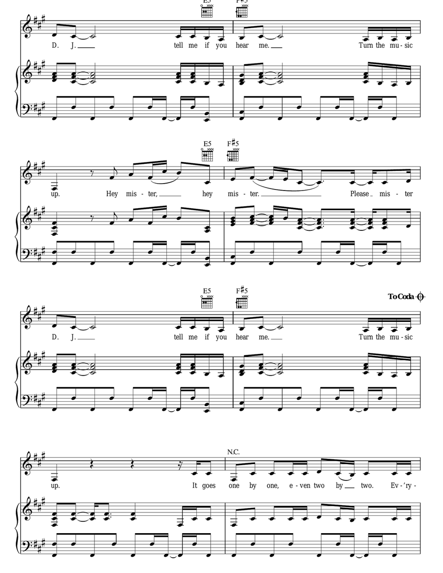 Pon De Replay Pon De Replay Piano, Vocal, Guitar scores gallery preview page 5