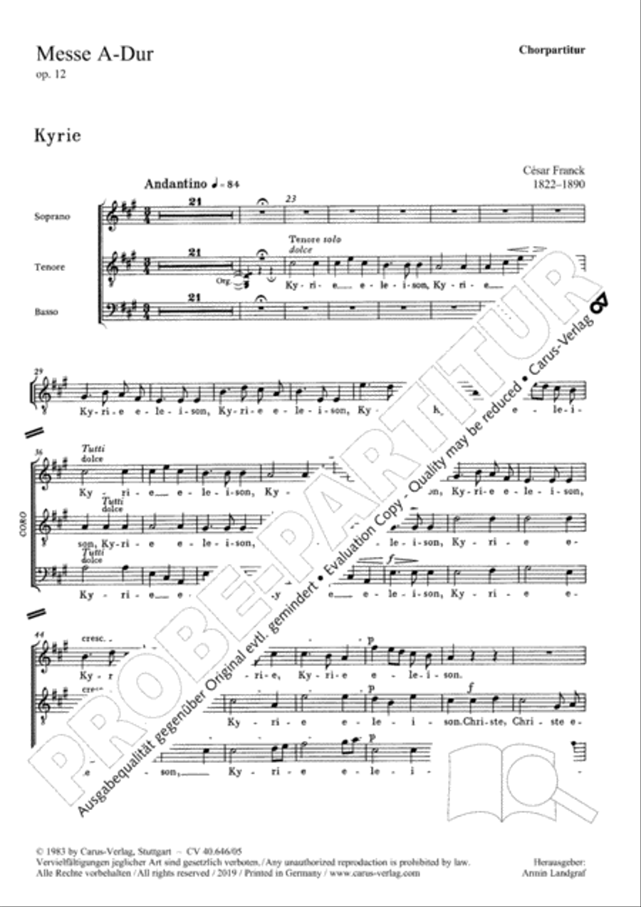 Mass in A major Mass in A major STB scores gallery preview page 2