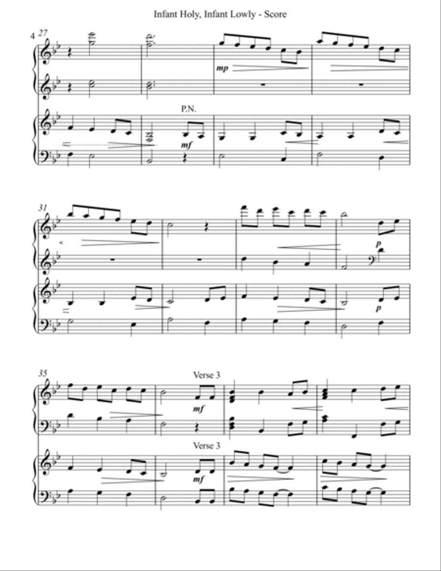 Infant Holy, Infant Lowly, Harp Duet Celtic Harp scores gallery preview page 4