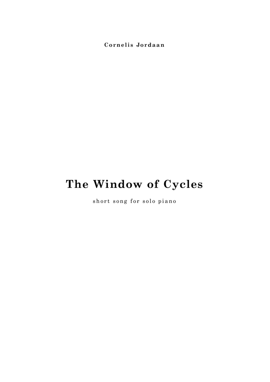 The Window of Cycles - easy song for solo piano Chamber Music - Digital Sheet Music