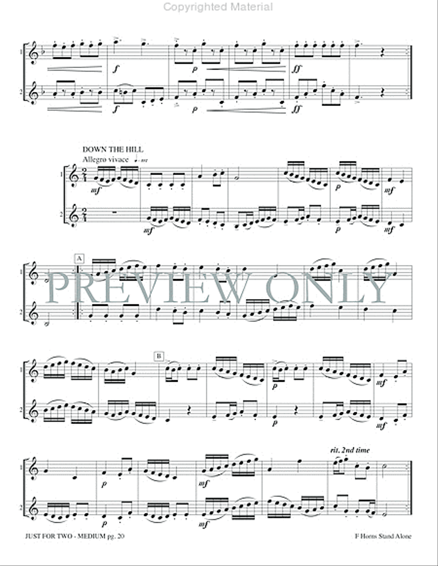 Just for Two Medium (stand alone version) Brass Duet scores gallery preview page 22