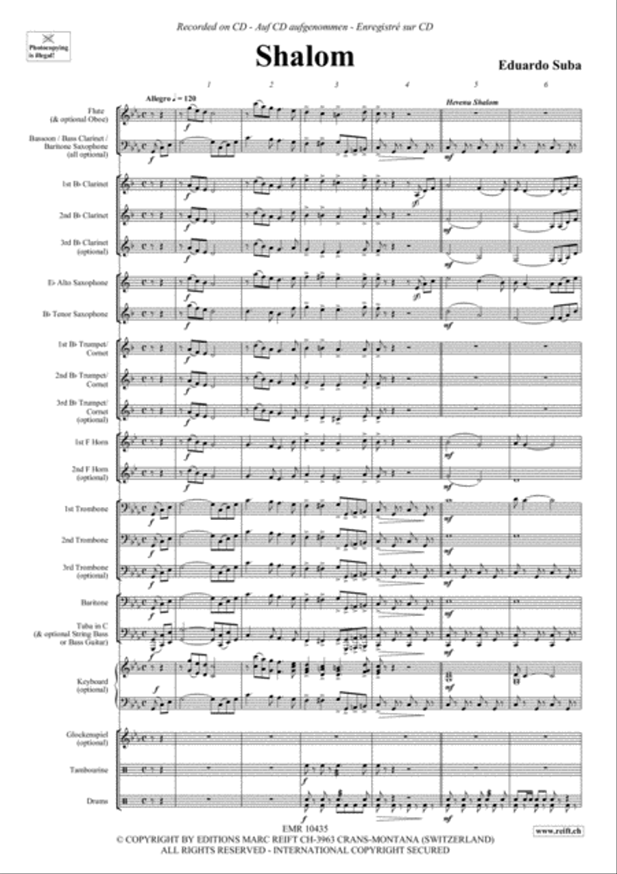 Shalom Concert Band scores gallery preview page 4