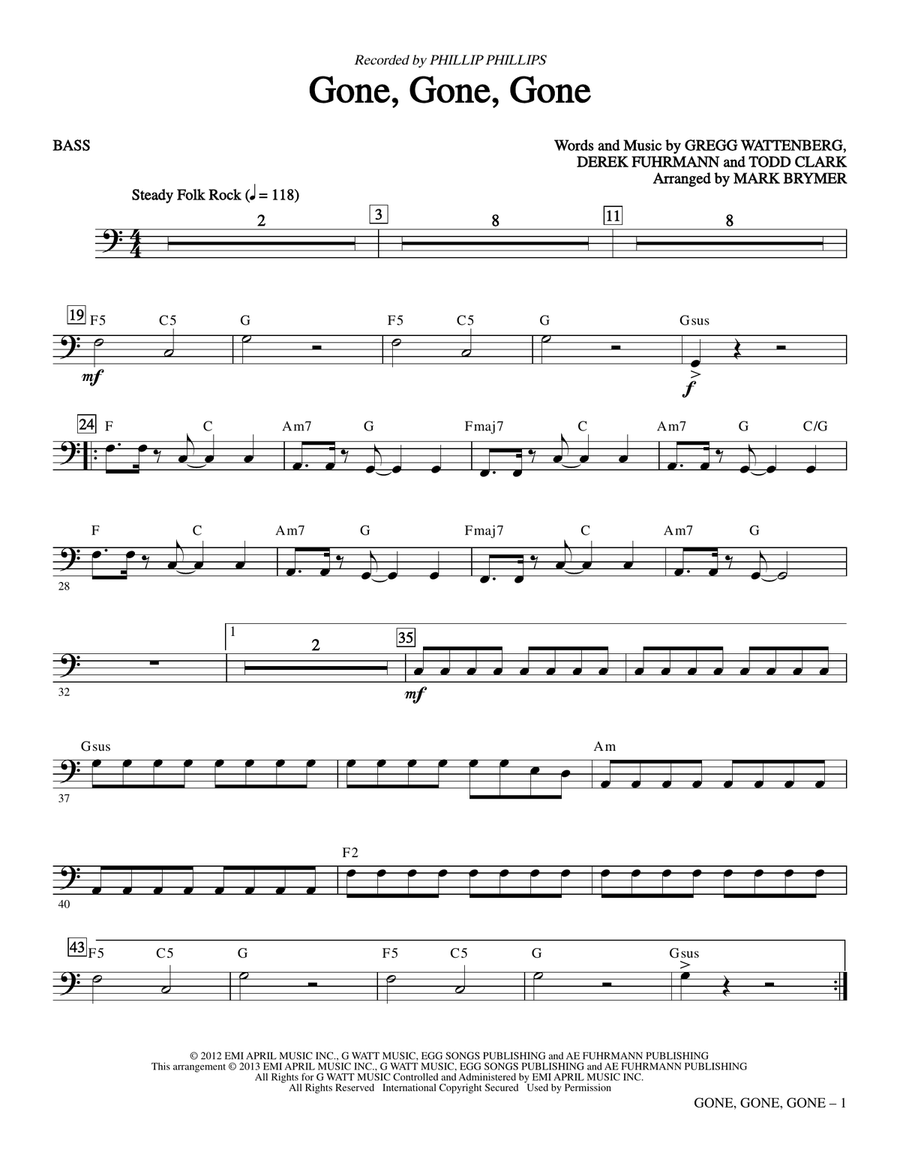 Gone, Gone, Gone - Bass