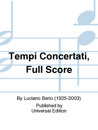 Tempi Concertati, Full Score