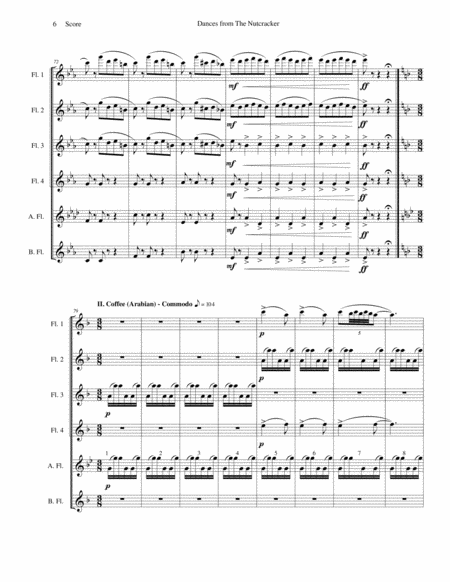 Six Dances from The Nutcracker by Tchaikowsky for Flute Choir image number null