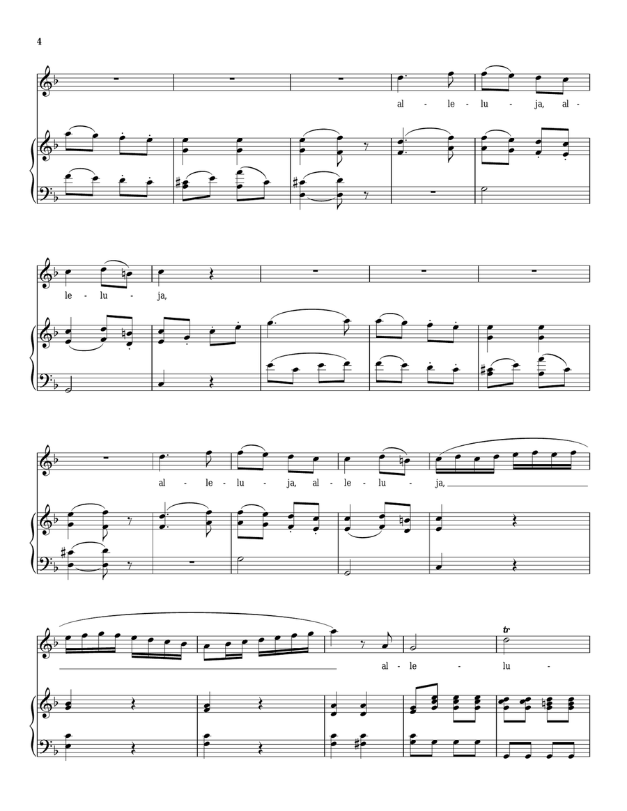 Alleluia Piano, Vocal scores gallery preview page 4