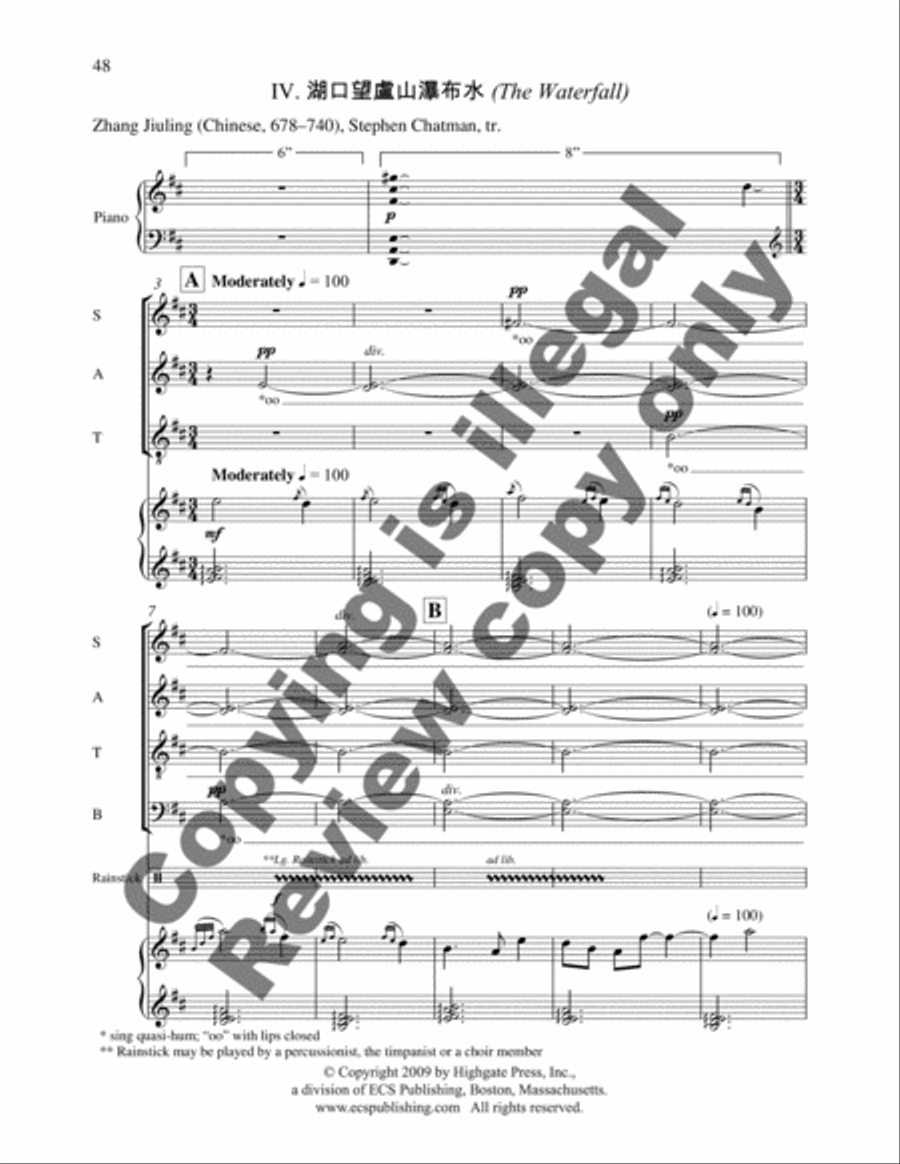 Earth Songs: 4. The Waterfall Divisi scores gallery preview page 8