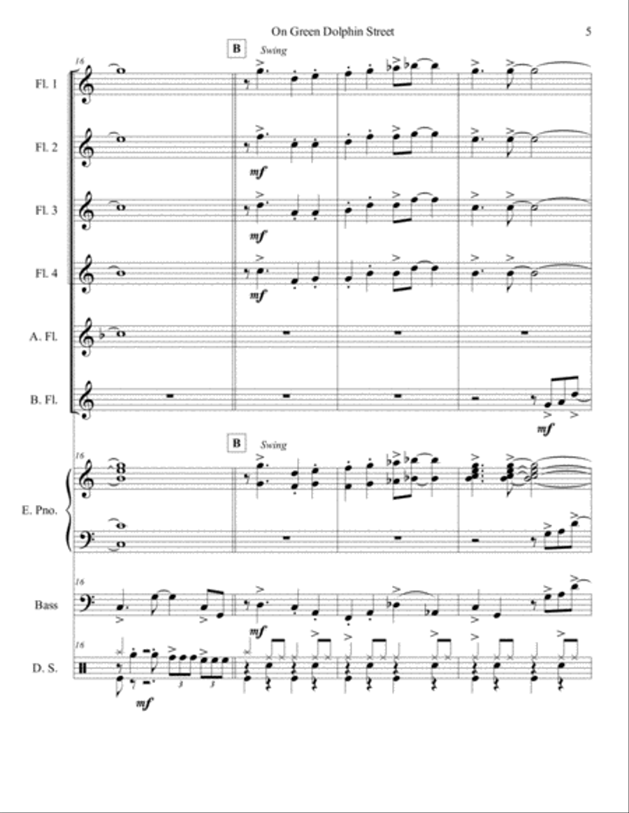 On Green Dolphin Street Large Ensemble scores gallery preview page 5