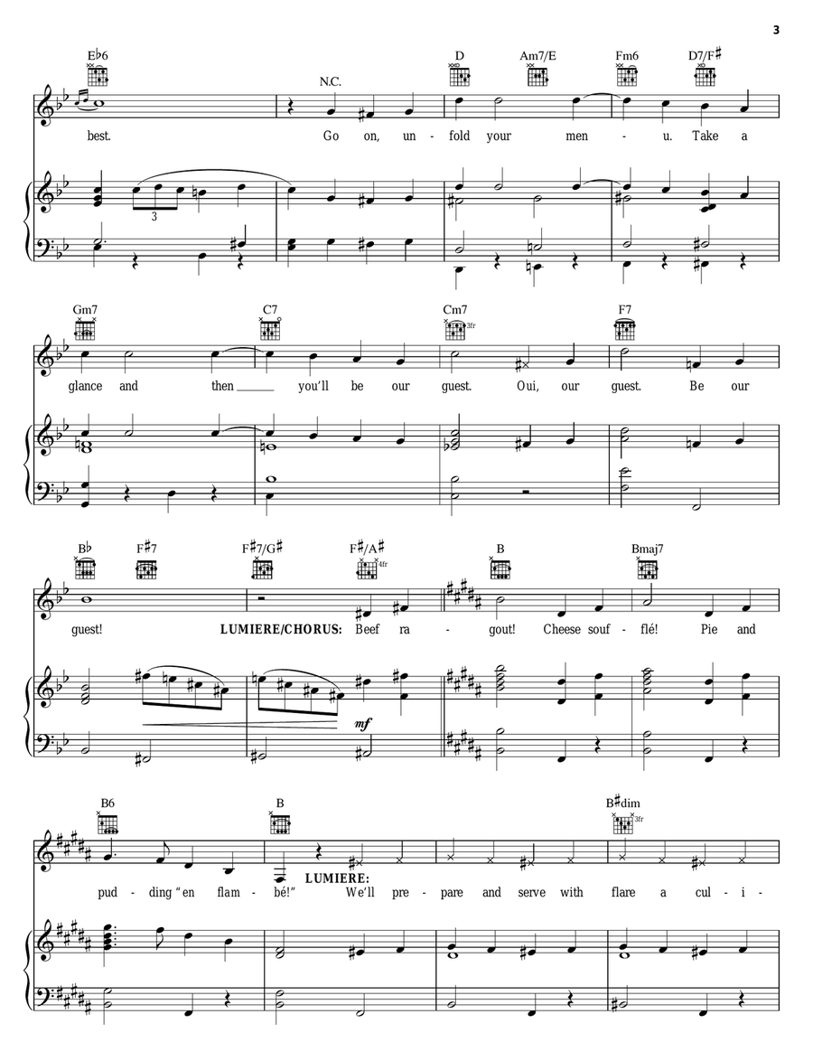 Be Our Guest (from Beauty And The Beast) Guitar scores gallery preview page 3