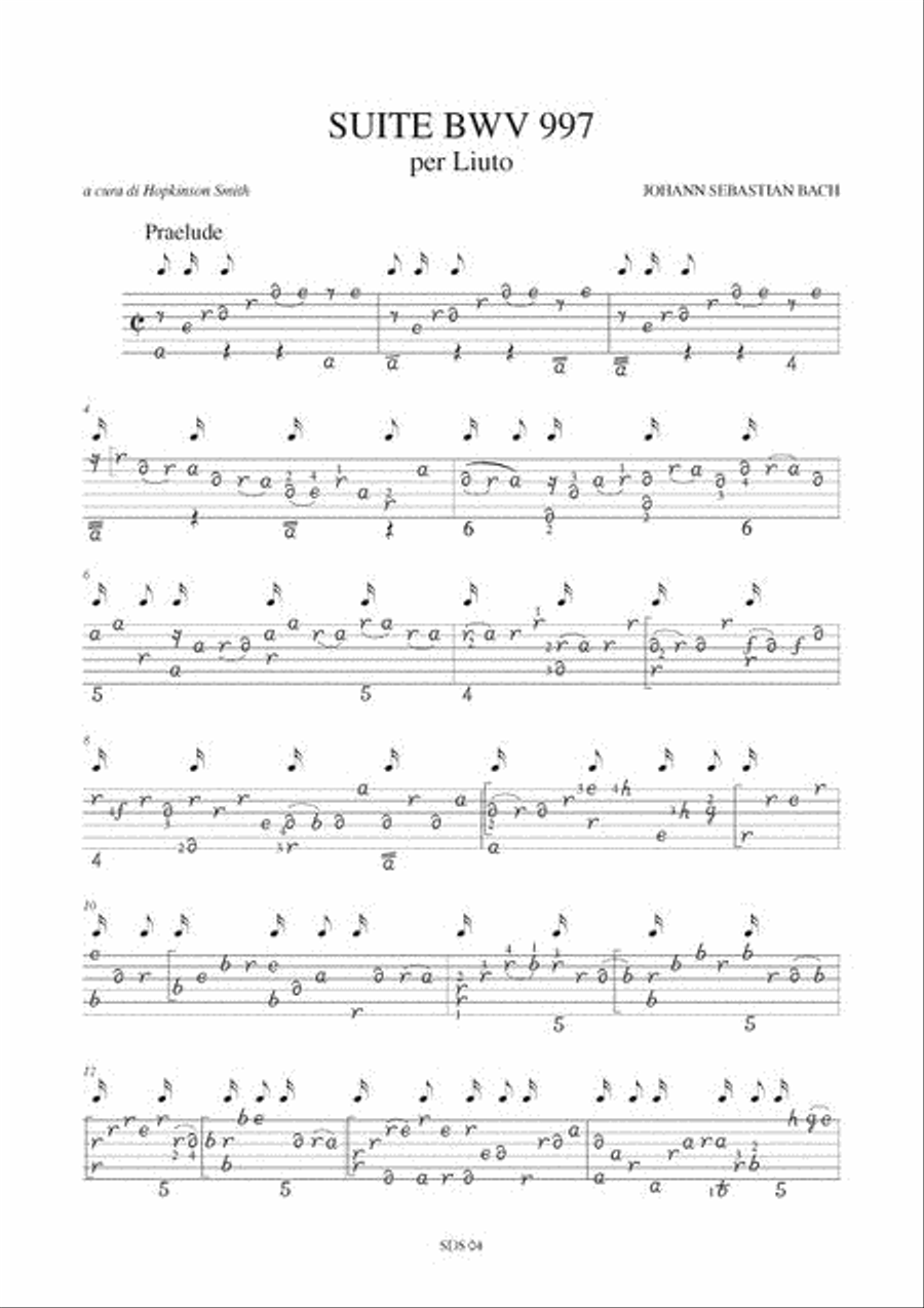 Suite BWV 997 for Baroque Lute Lute scores gallery preview page 2