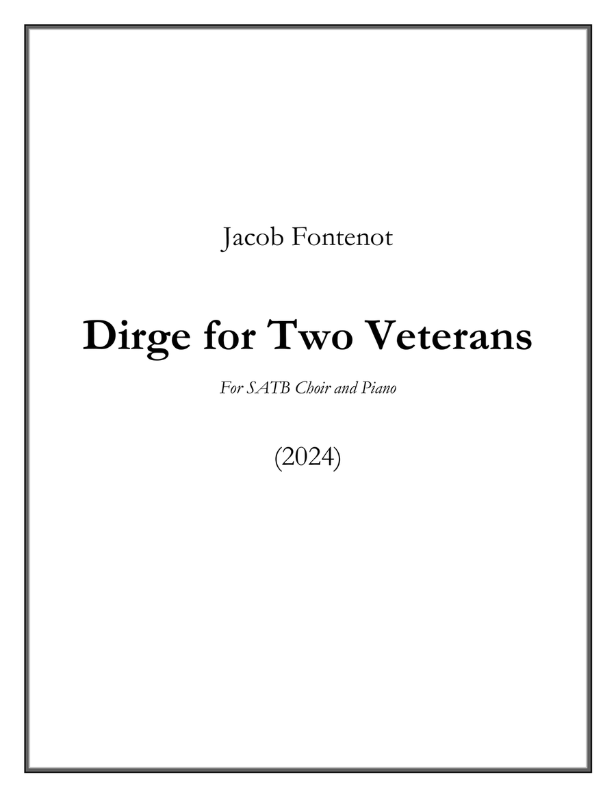 Dirge for Two Veterans Dirge for Two Veterans 4-Part scores gallery preview page 1