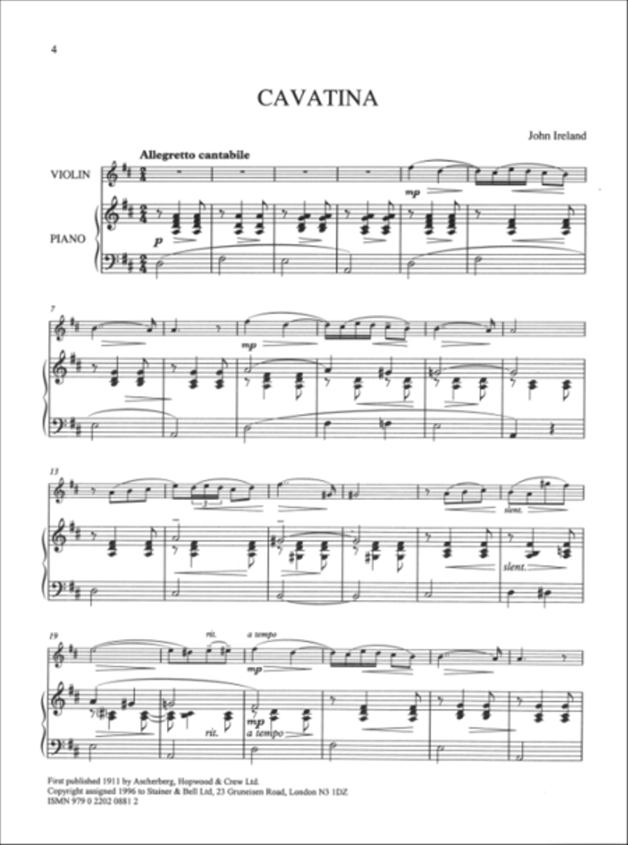 Cavatina for Violin and Piano Violin Solo scores gallery preview page 2