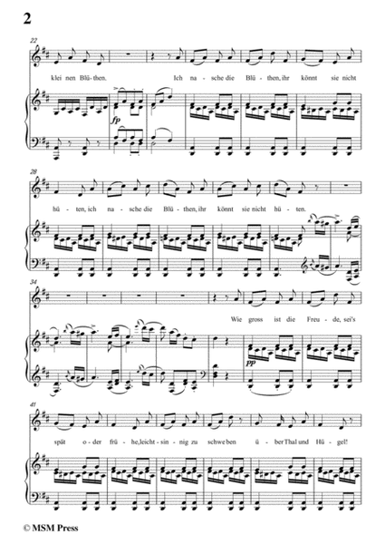 Schubert-Der Schmetterling,Op.57 No.1,in D Major,for Voice&Piano image number null
