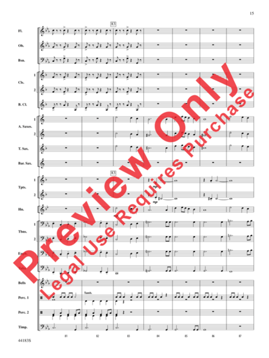 Cobra Dance Concert Band scores gallery preview page 16