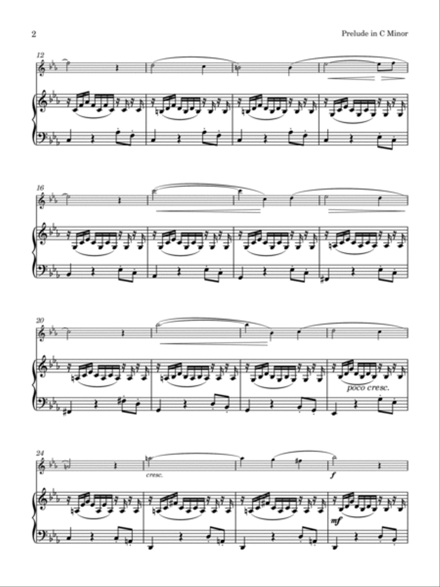 Prelude in C minor for Piano and Violin (after BWV 999) Chamber Music scores gallery preview page 2