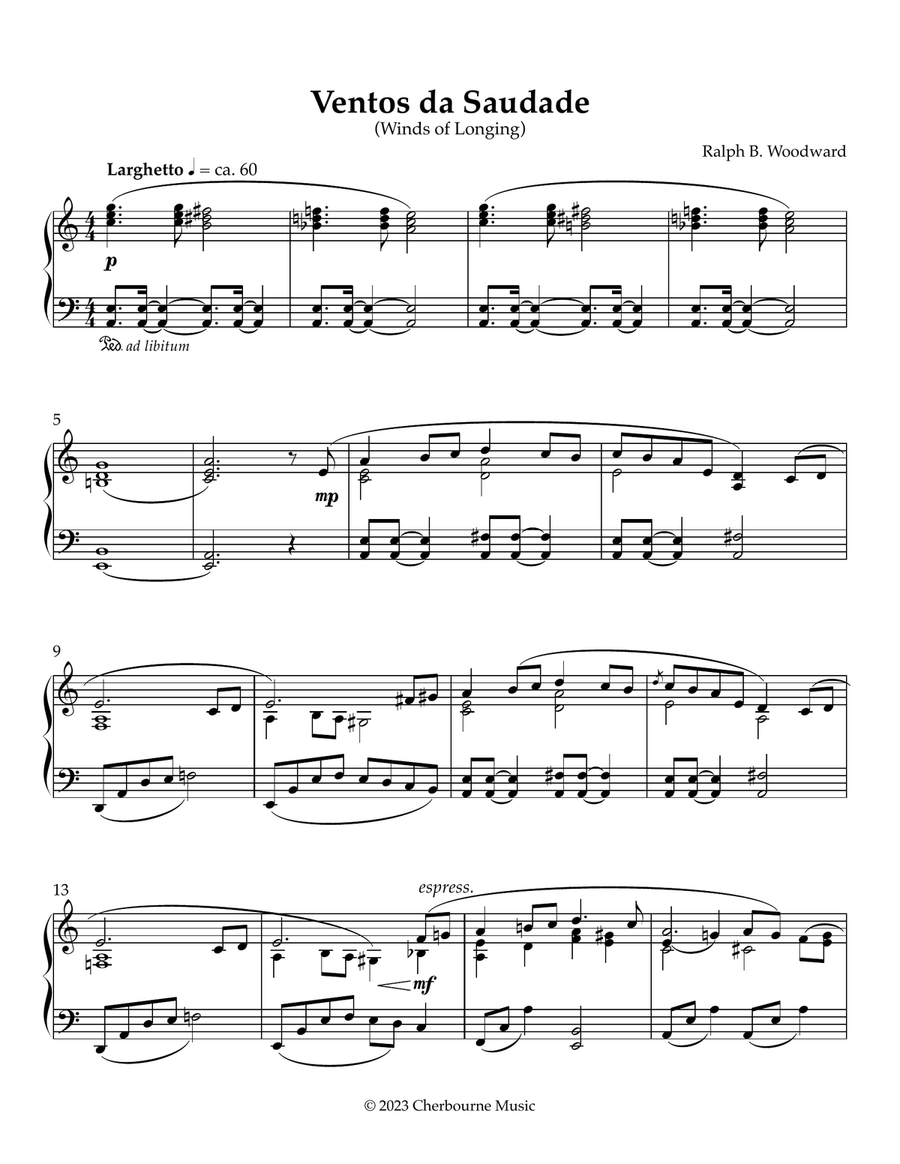 Ventos da Saudade. Piano Solo. Piano Solo scores gallery preview page 1