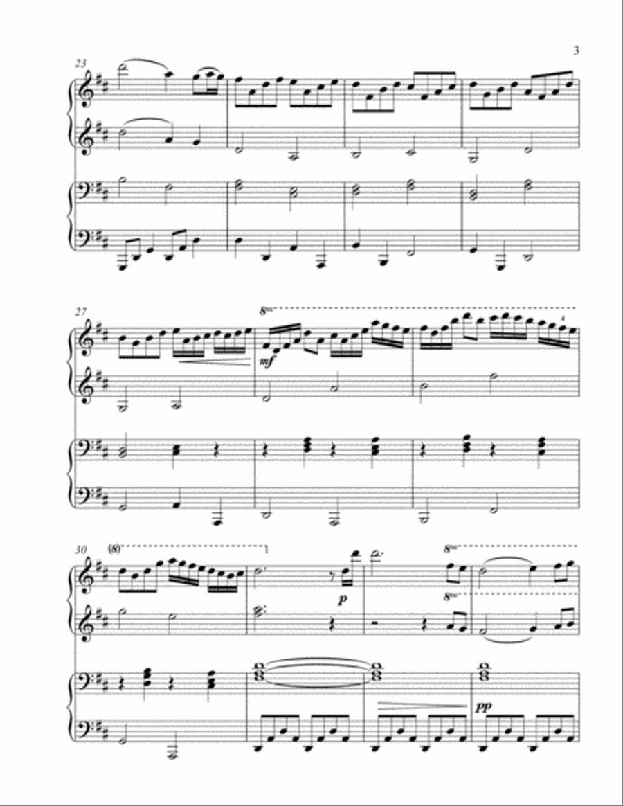 Pachelbel's Noel (1 piano, 4 hands duet) 1 Piano, 4-Hands scores gallery preview page 4