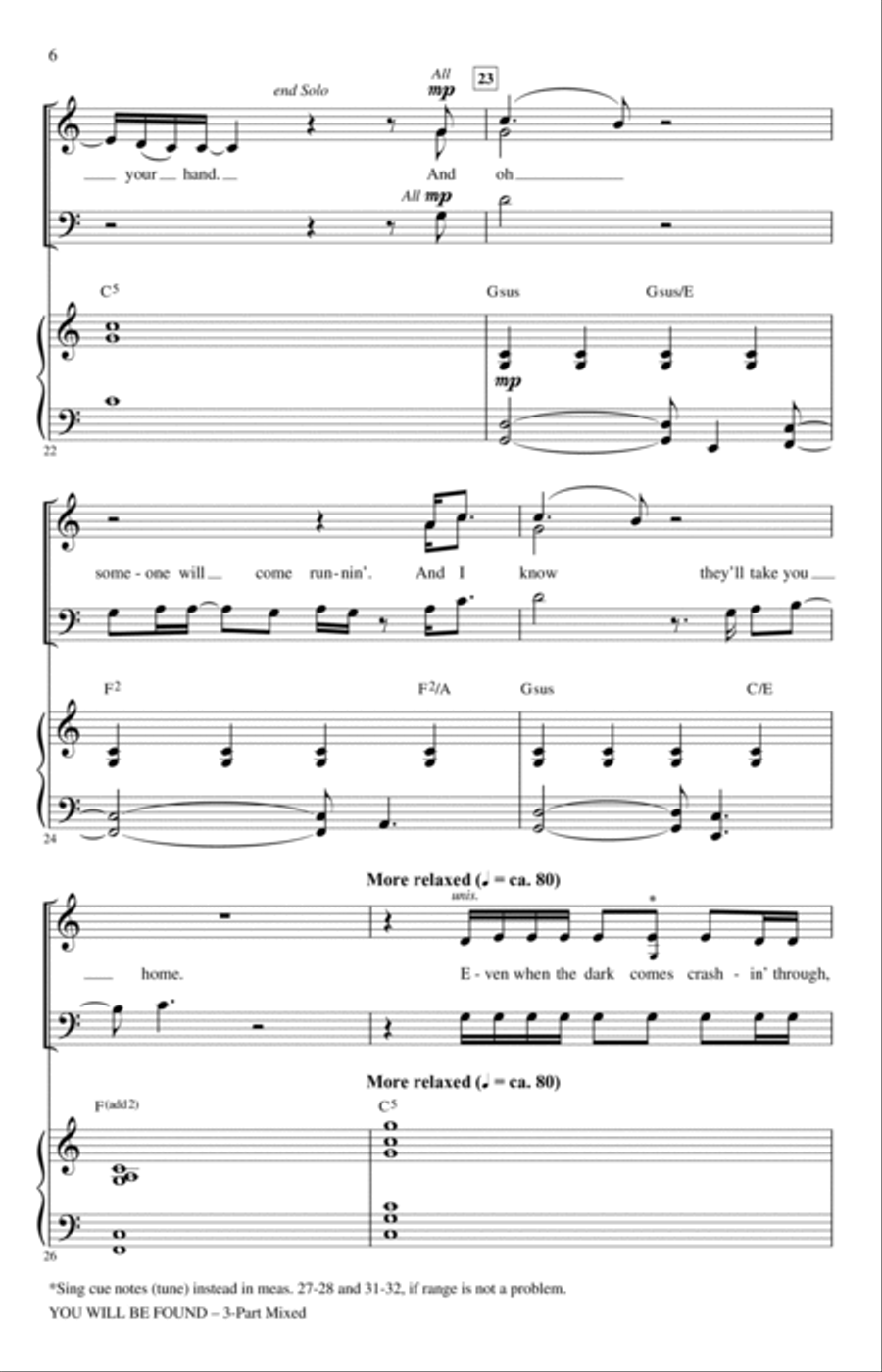 You Will Be Found (from Dear Evan Hansen) (arr. Audrey Snyder) 3-Part scores gallery preview page 4