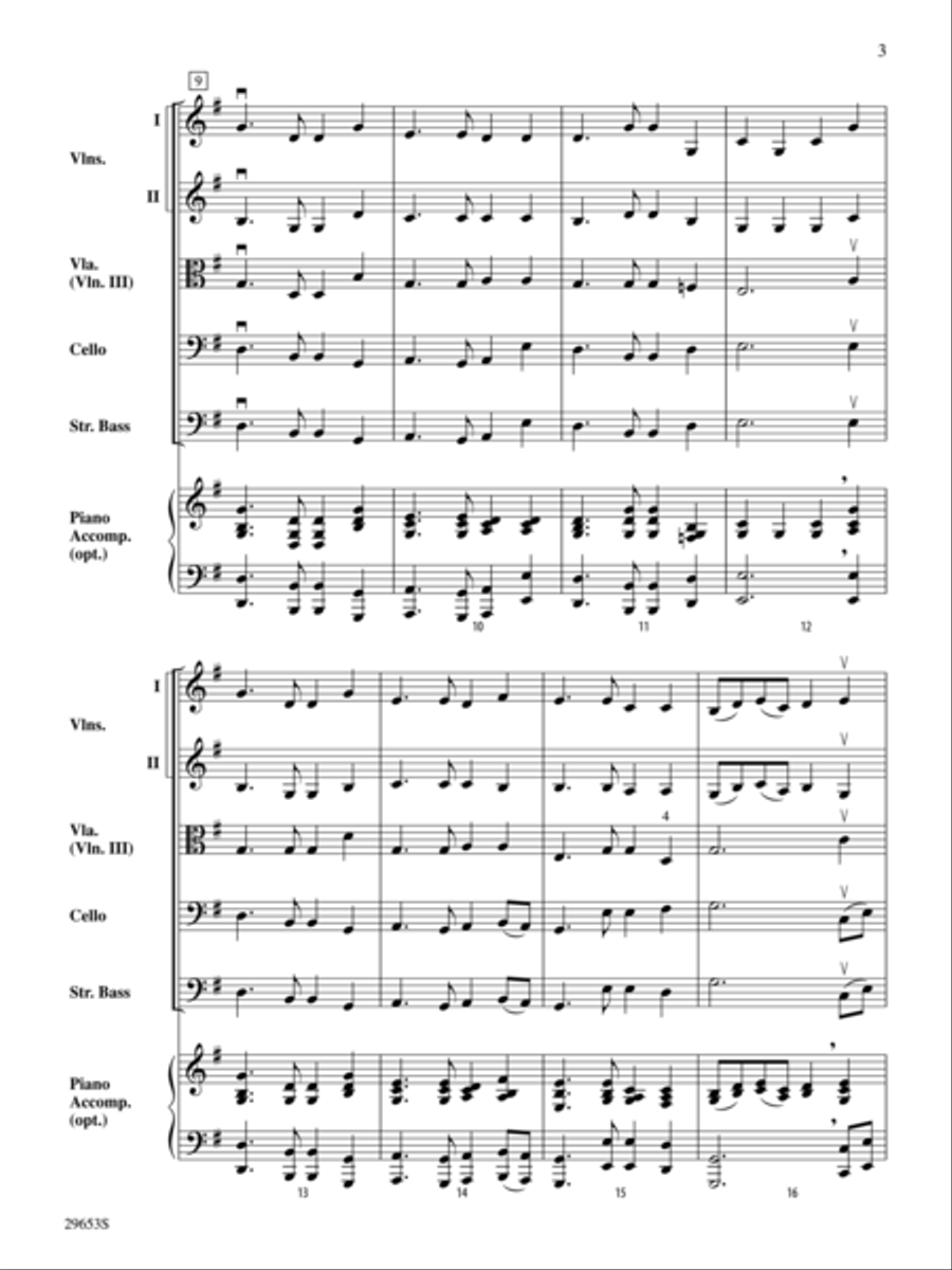 Auld Lang Syne (Score only) String Orchestra scores gallery preview page 3