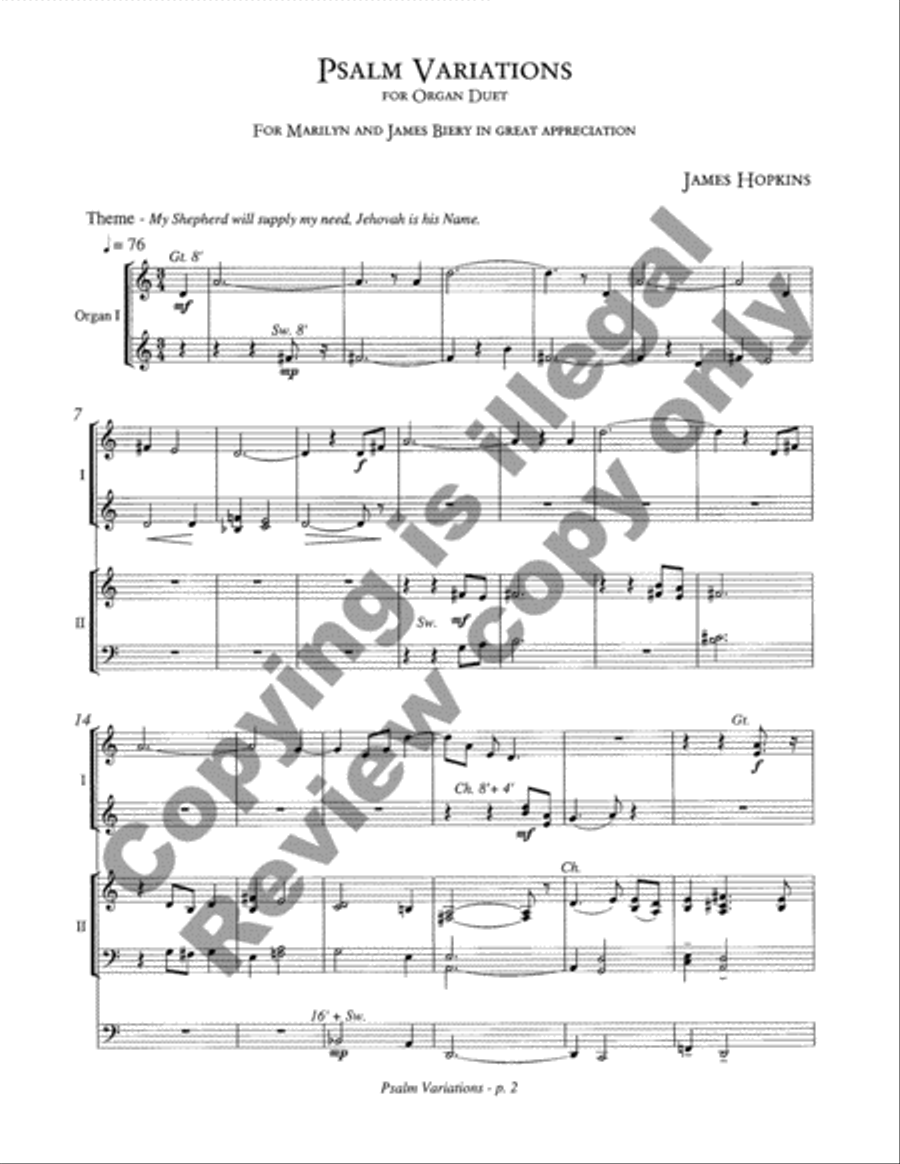 Psalm Variations Organ scores gallery preview page 3