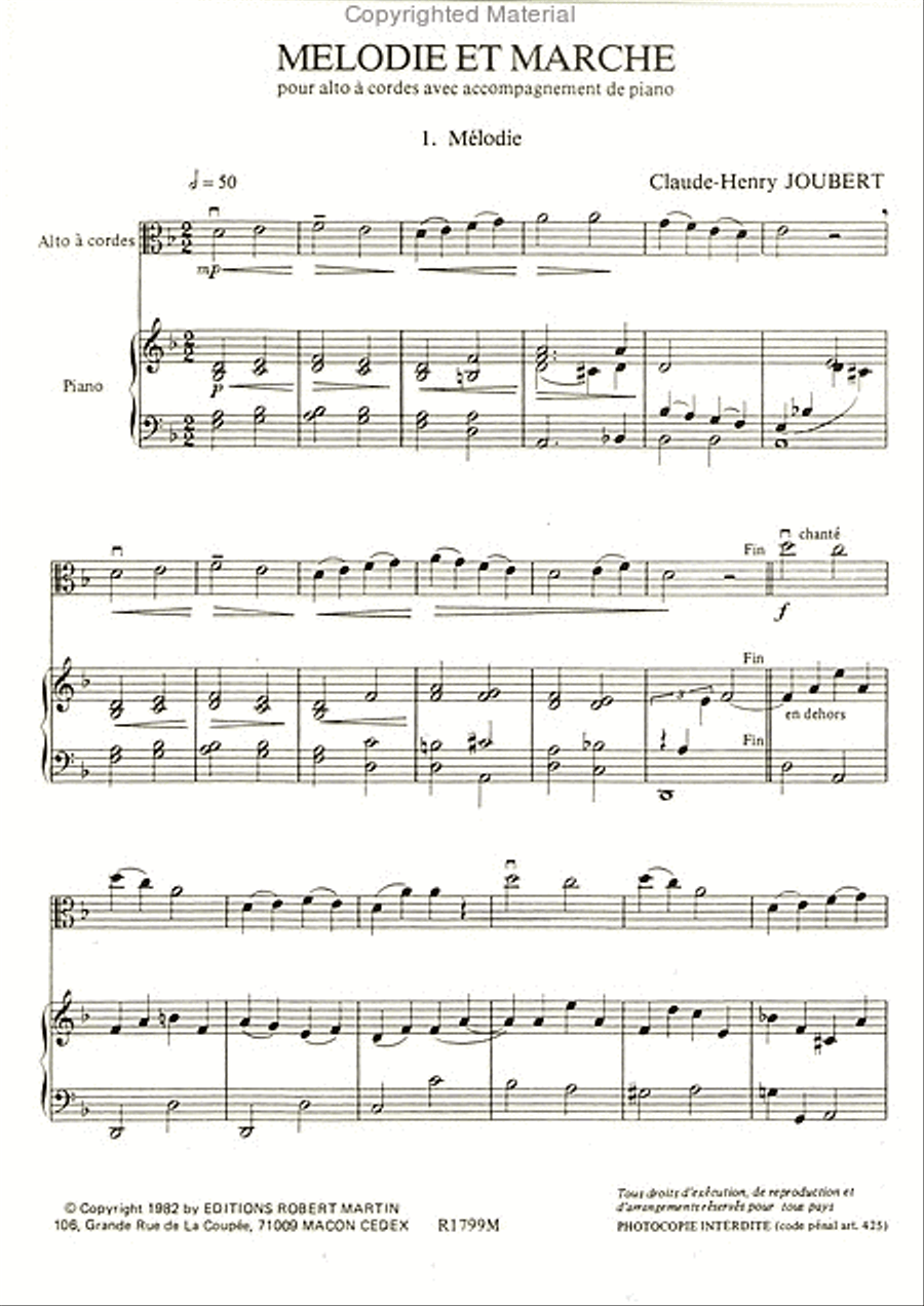 Mélodie et marche Mélodie et marche Voice Solo scores gallery preview page 2