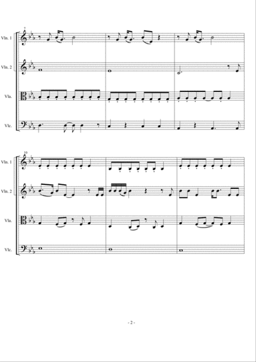 You're Beautiful String Quartet scores gallery preview page 2