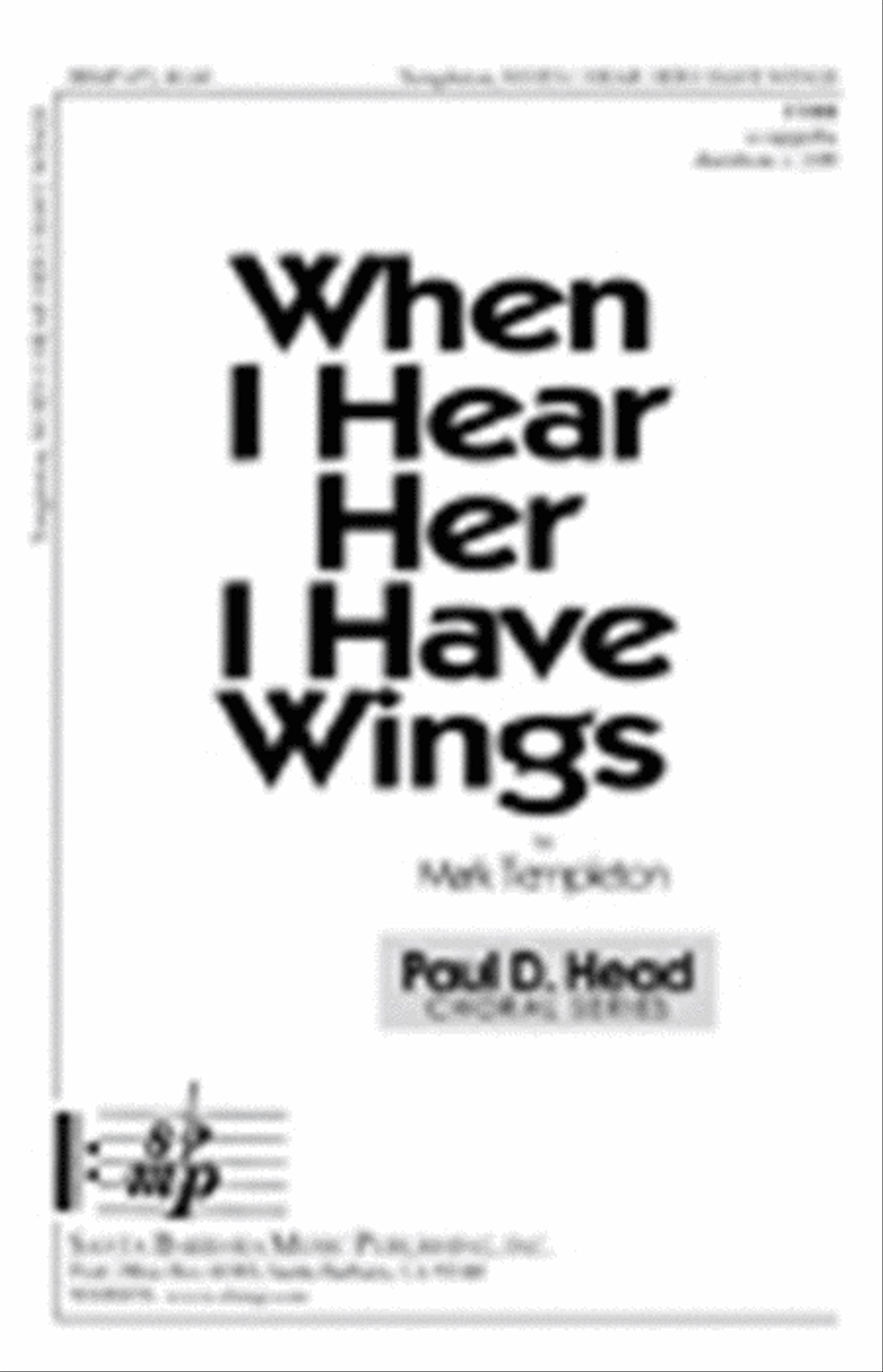 When I Hear Her I Have Wings - TTBB Octavo image number null